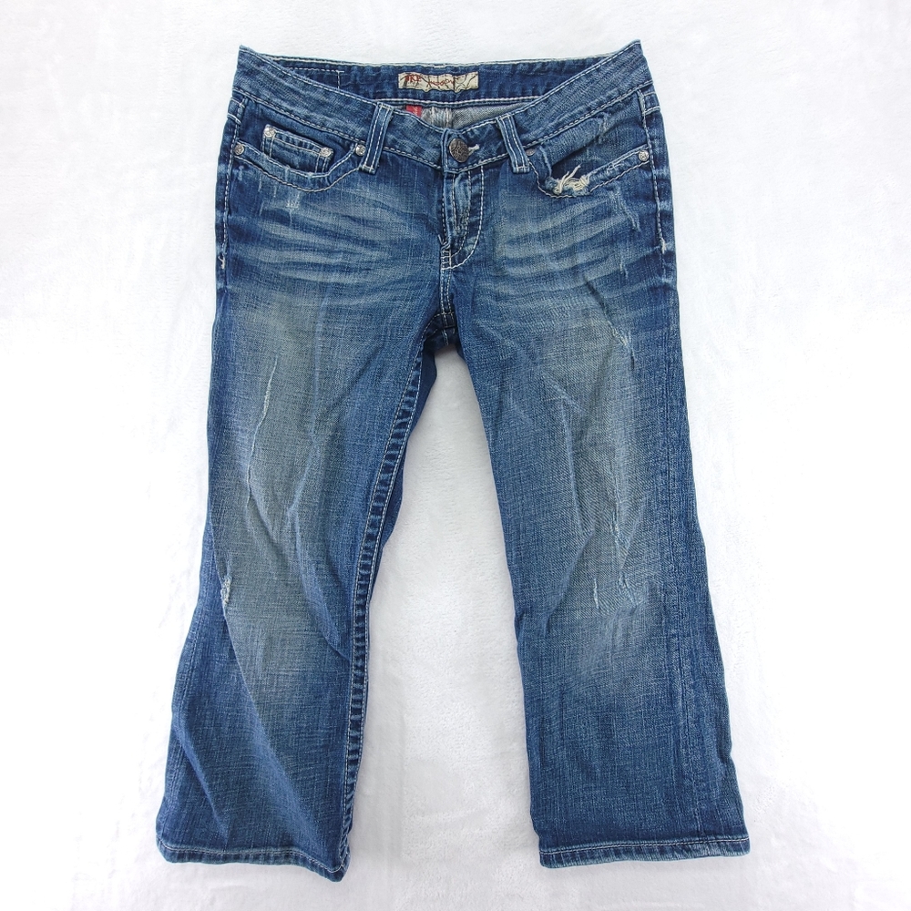 BKE Madison Capri Womens Jeans Size 28 Stretch Casual Relaxed Distressed BWX2235